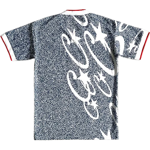 corteiz jersey tee football Blue and white all-over printed thumbnail 2