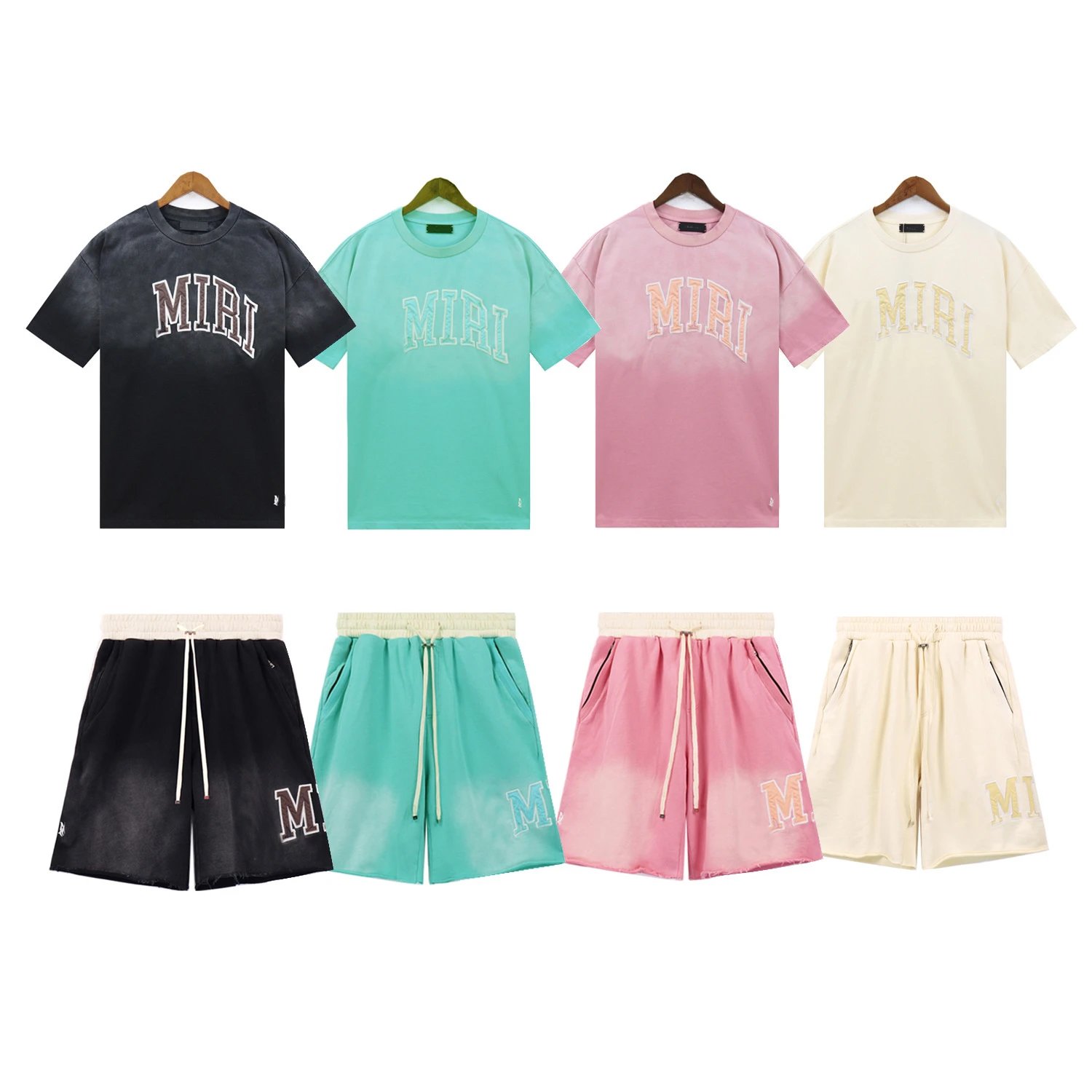 Washed American Tee & Shorts Set