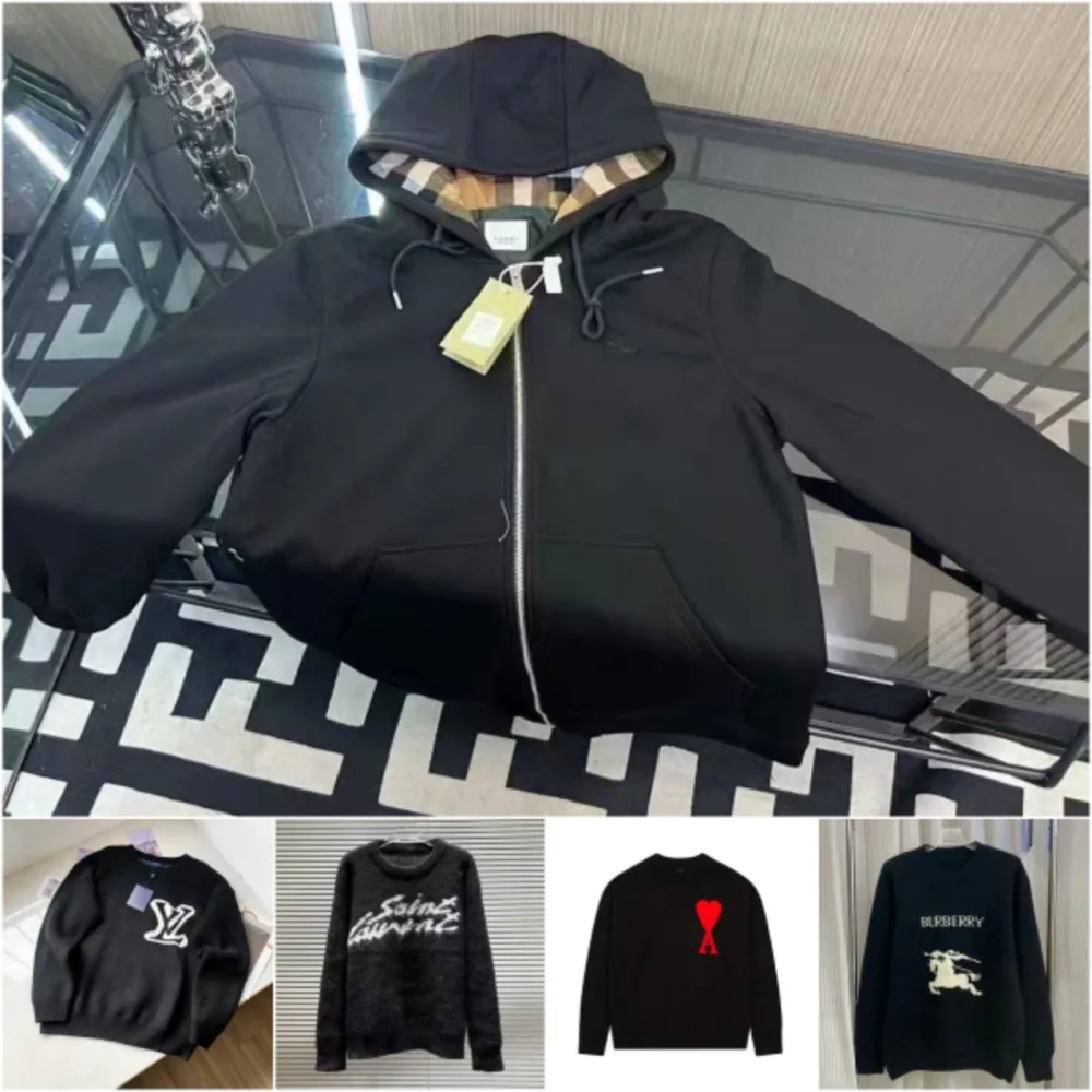 Burberry-Style Check-Lined Zip Hoodie